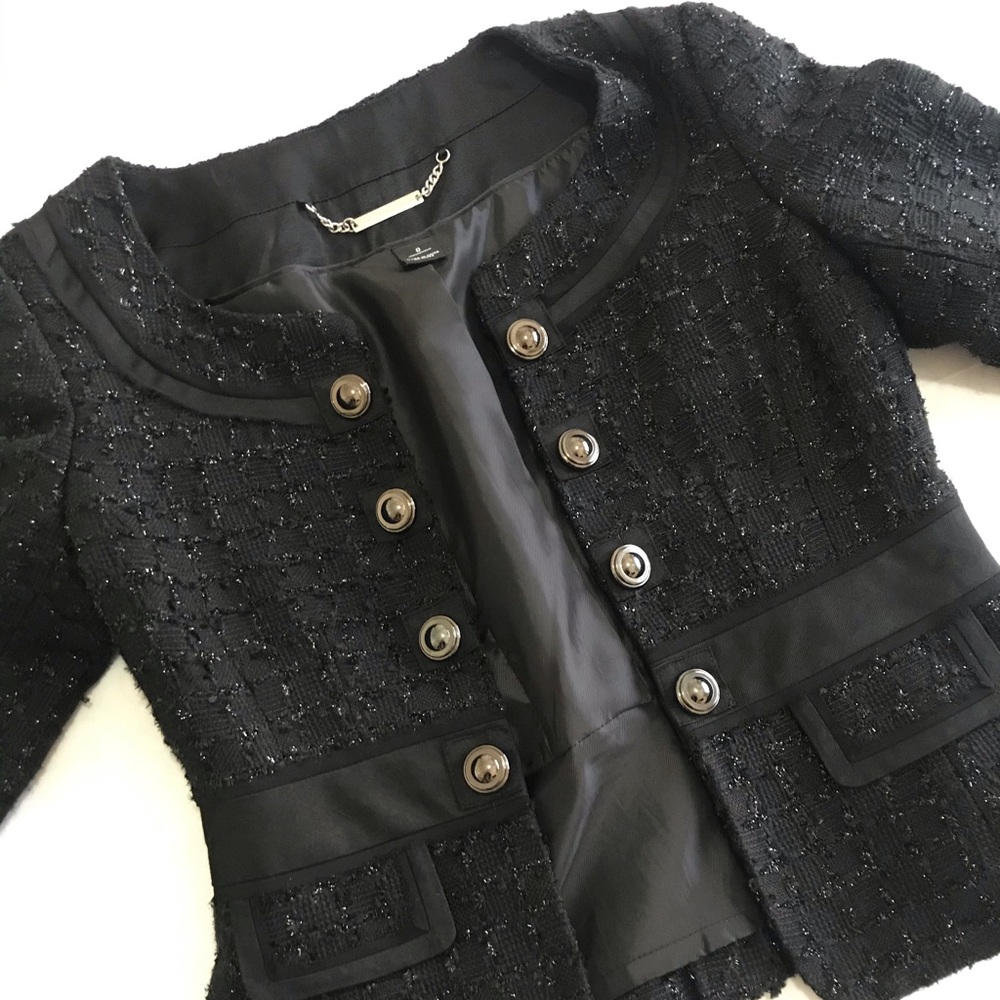 White House Black Market Black Tweed Jacket